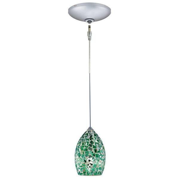 JESCO Lighting Low Voltage Quick Adapt 4-5/8 in. x 104-3/4 in. Emerald Pendant and Canopy Kit