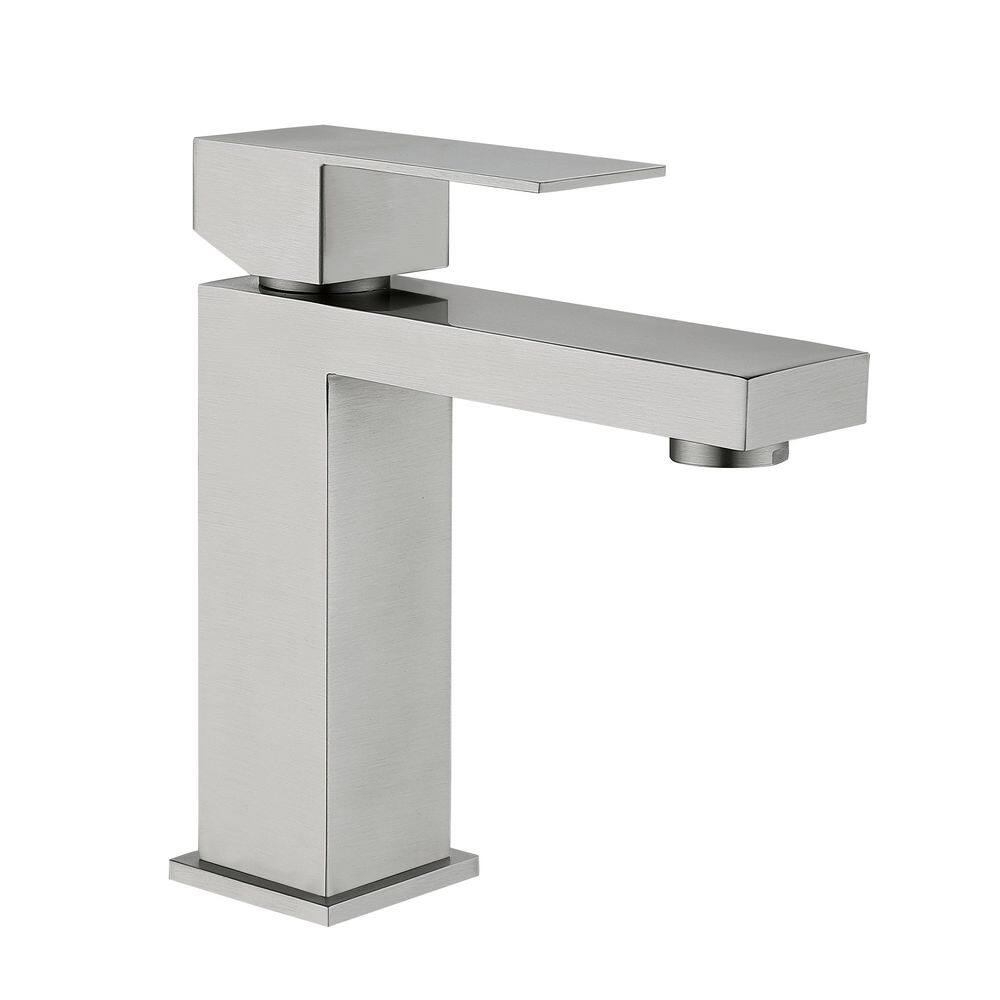 Basin Faucet Single Handle Single Hole Bathroom Faucet with 15° Angled Spout Splash-Free in Brushed Nickel price history on PriceWatchPro