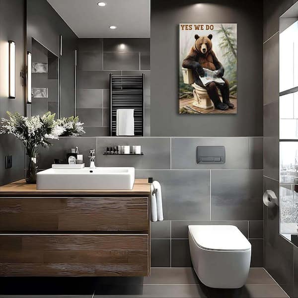 Bear Bathroom Wall Art Funny Bear Pictures Wall Decor Forest