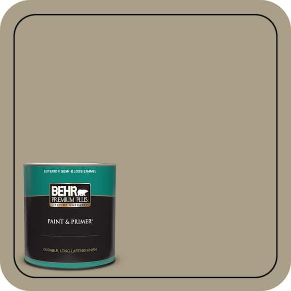 BEHR PREMIUM PLUS 1 qt. #N340-4 Tent Green Semi-Gloss Enamel Exterior Paint & Primer