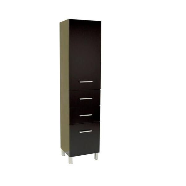 Fresca 15-3/4 in. W x 67 in. D x 13-3/4 in. D Bathroom Linen Storage Cabinet with 3 Pull Out Drawers in Espresso