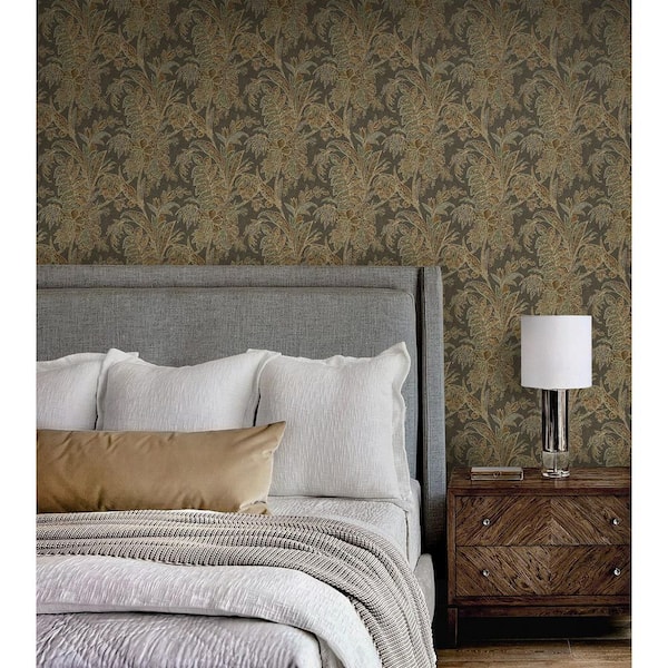 Cayo Vista Botanical Chocolate Vinyl Peel and Stick Wallpaper Roll (Covers 30.75 sq. ft. )