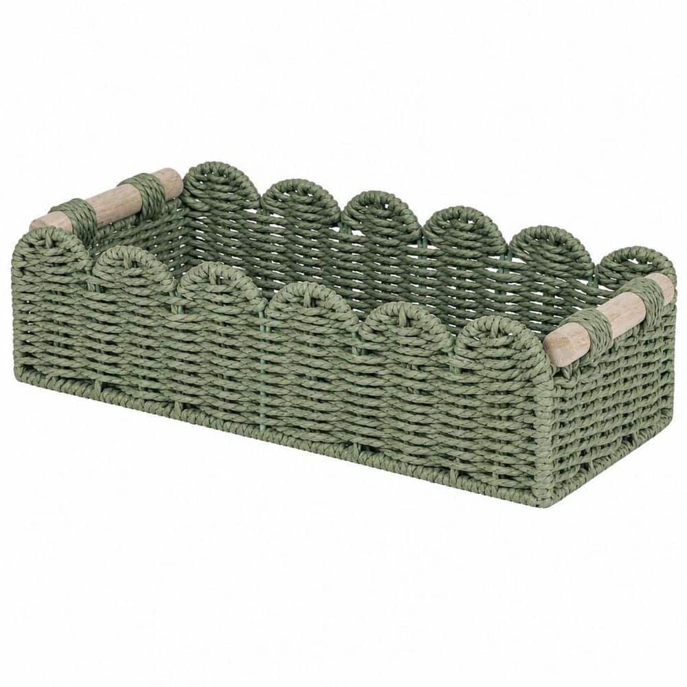 Freestanding Toilet Paper Storage Basket in Green, Bathroom Decor, Bedroom Decor Baskets with 2 Wooden Handle price history on PriceWatchPro