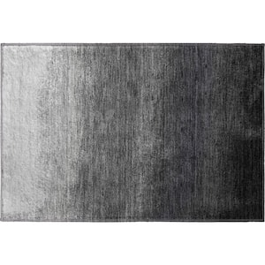 Mayfield Premium Machine Washable Abstract AMF2012 Gray 2 ft. x 3 ft. Accent Rug