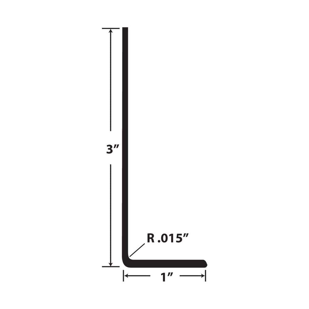White Styrene Plastic Angle Moulding 36'' Lengths Pack of 4