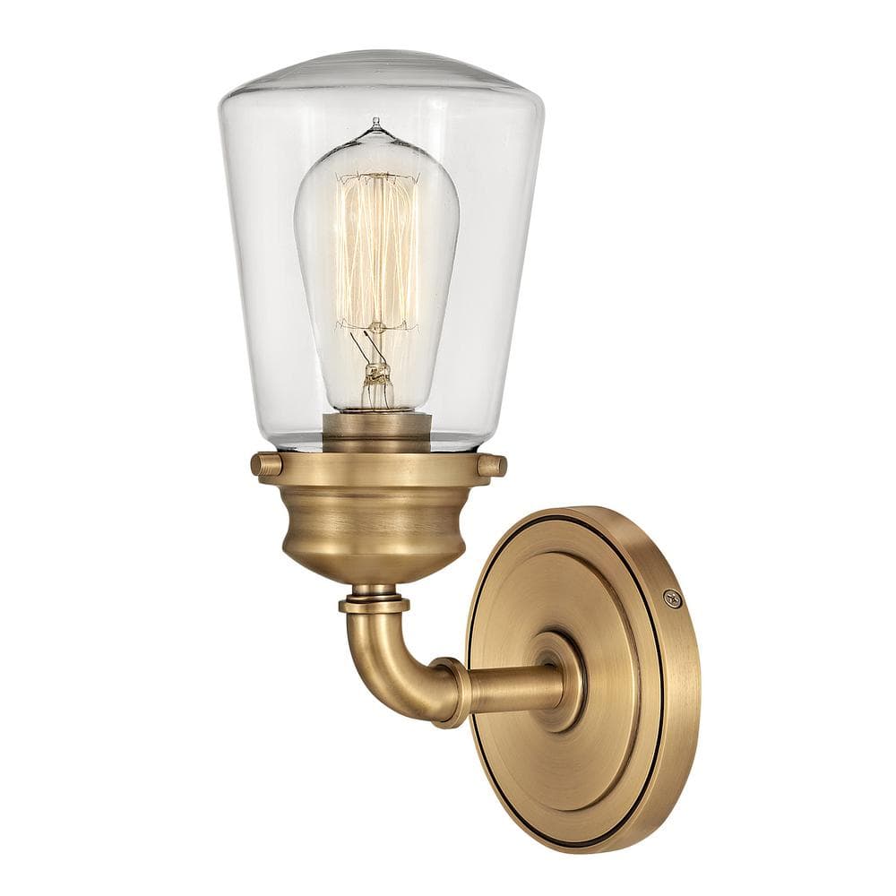 Heritage Brass Dimmable Outdoor Wall Light with Clear Glass