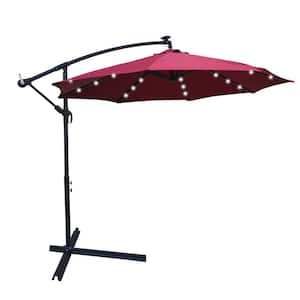 10 ft. steel Outdoor Patio Market Umbrella in Burgundy