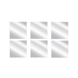 12 in. W x 12 in. H Frameless Square Plain Edge Bathroom Vanity Mirror in Silver