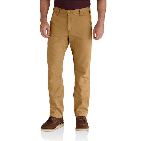 Carhartt Men's 34 in. x 30 in. Hickory Cotton/Spandex Rugged Flex Rigby ...