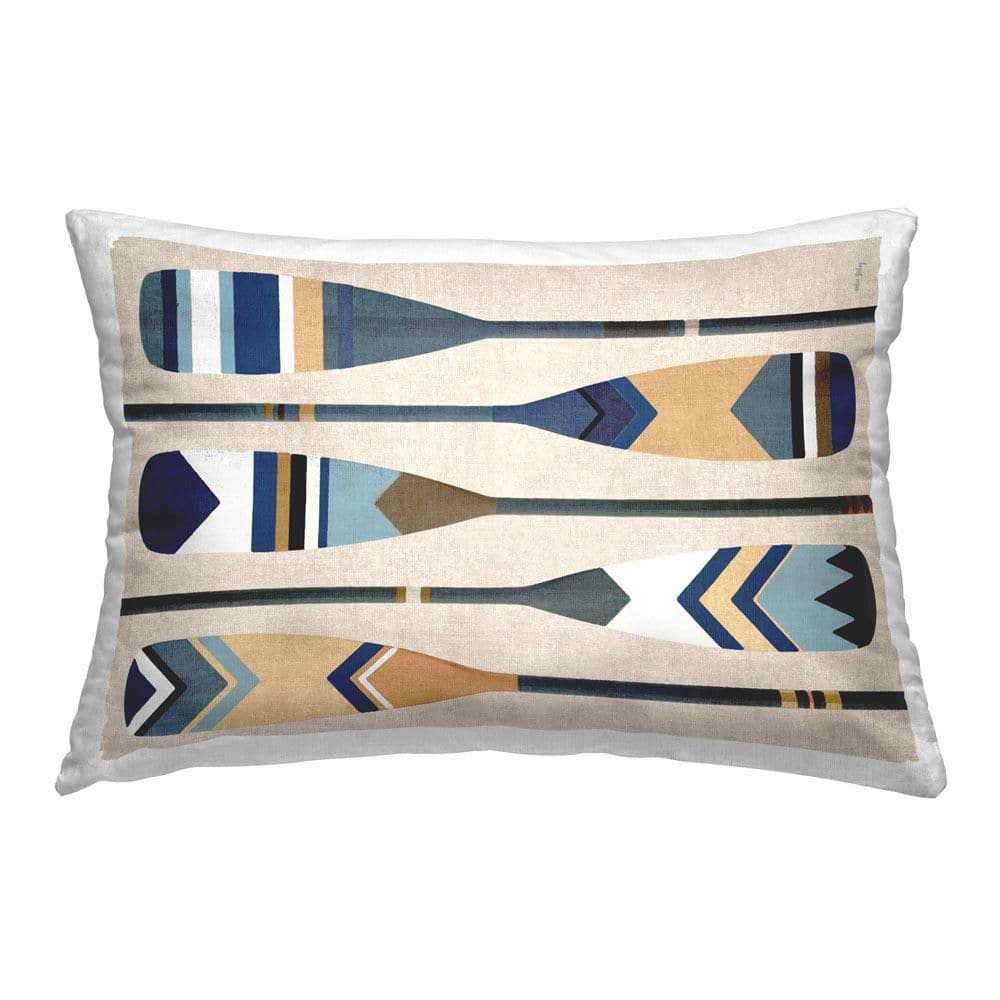 Geometric Patterned Oars Multi-Color Geometric Polyester 14 in. x 20 in. Throw Pillow price history on PriceWatchPro