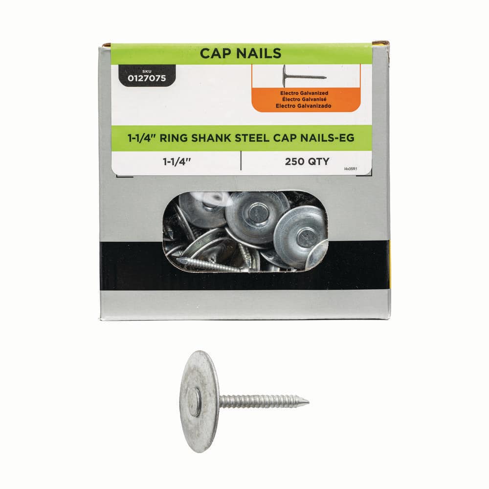 1-1/4 in. x 12-gauge Electrogalvanized Ring Shank Steel Cap Roofing Nail (250-Pack) price history on PriceWatchPro
