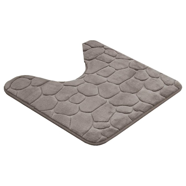 EVIDECO French home goods Taupe 3D Pebbles 20 in. x 20 in. Memory Foam Contour Bath Mat