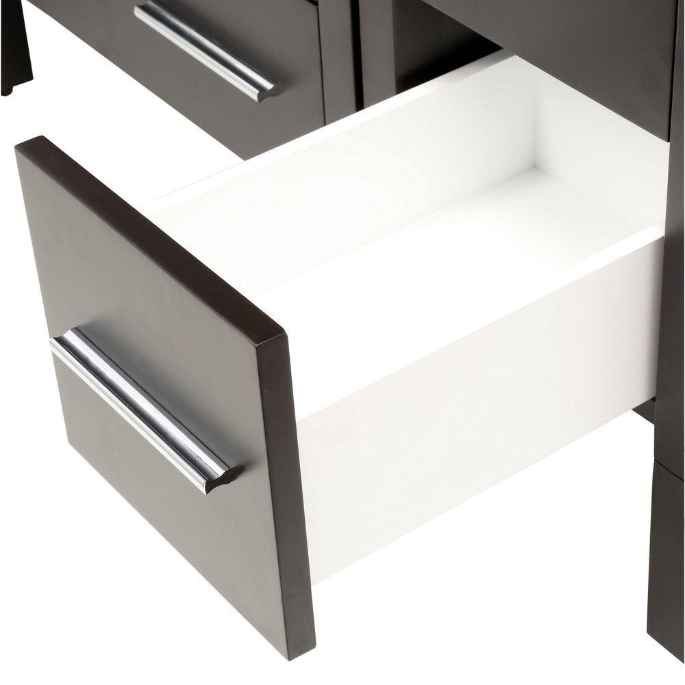 Espresso 24" Modern Free-Standing Bathroom Vanity Set with Ceramic Sink