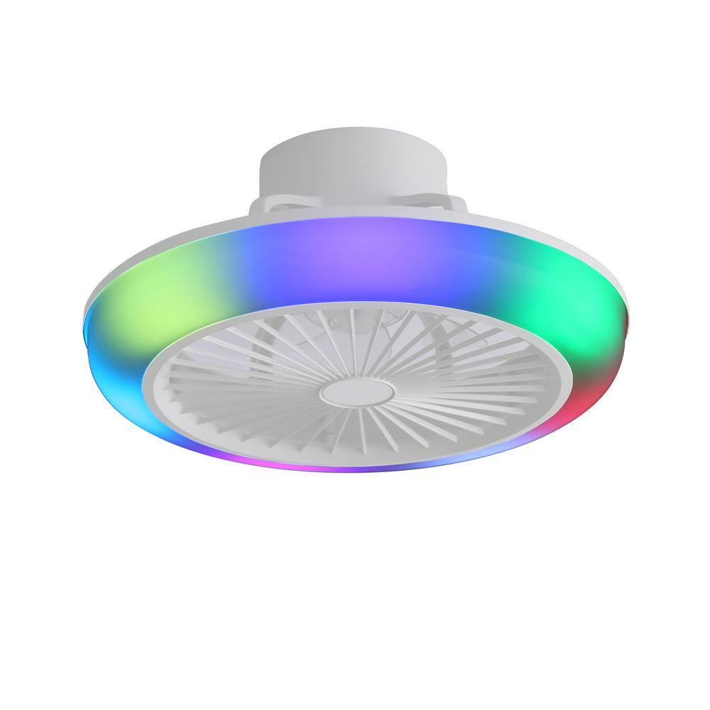 1.5 ft. White Indoor RGB Dimmable LED Enclosed Ceiling Fans for Kids