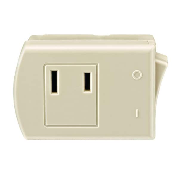 Leviton 13 Amp Plug-In Switch Tap with On/Off Switch, Ivory