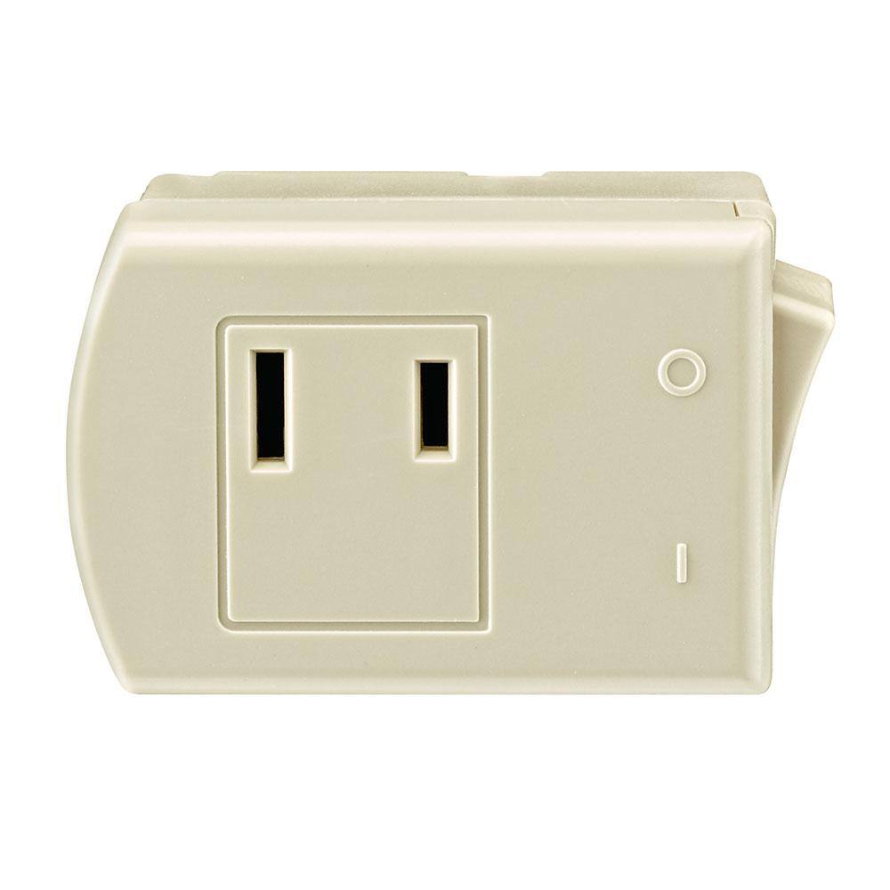 Leviton 13 Amp Plug-In Switch Tap with On/Off Switch, Ivory 1469-I 1469 ...