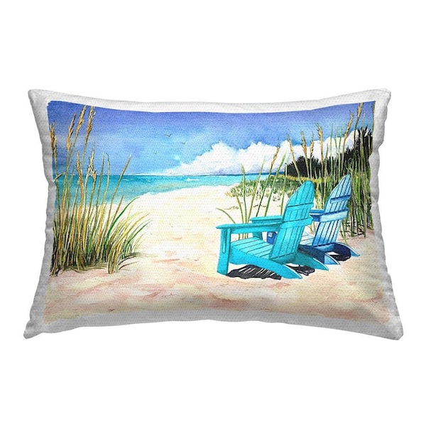 Summer Beach Reeds Outdoor Printed Throw Pillow by Christine Reichow