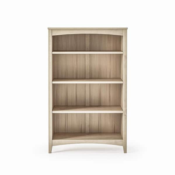 Camaflexi Shaker Style Light Oak Beige 48 in. Tall Solid Wood Bookcase