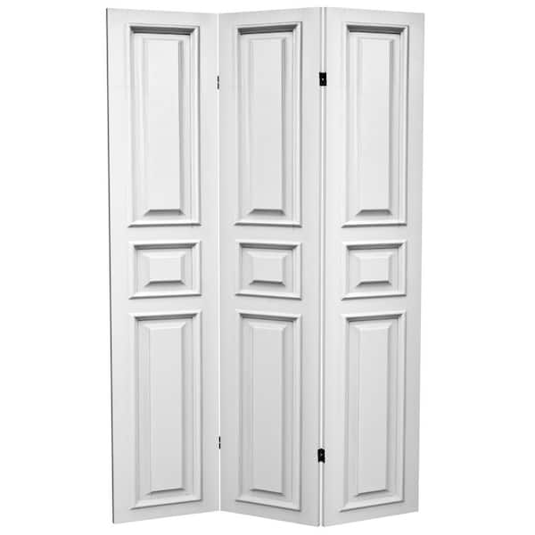 Unbranded White Door Panel 6 ft. Printed 3-Panel Room Divider