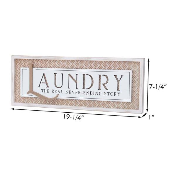 Soffee Design Laundry Room Sign - Metal Art Laundry Accessories - Bathroom Guide Plaque Signs, Home Laundry Wall Decor - Laundry Guide White