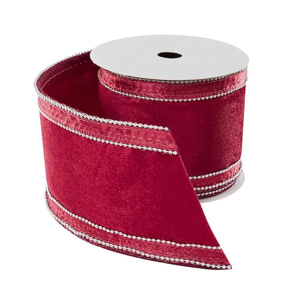 Home Accents Holiday 15 ft. Red Velvet Ribbon