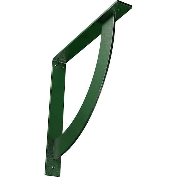 Ekena Millwork 2 in. x 16 in. x 16 in. Steel Hammered Deep Green Bulwark Bracket