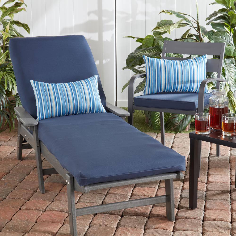 Sapphire Stripe Outdoor Lumbar Throw Pillow Set