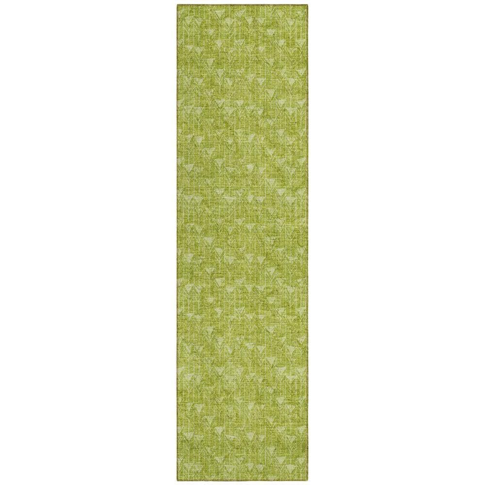 Moss Green 2 ft. x 8 ft. Geometric Indoor / Outdoor Area Rug price history on PriceWatchPro