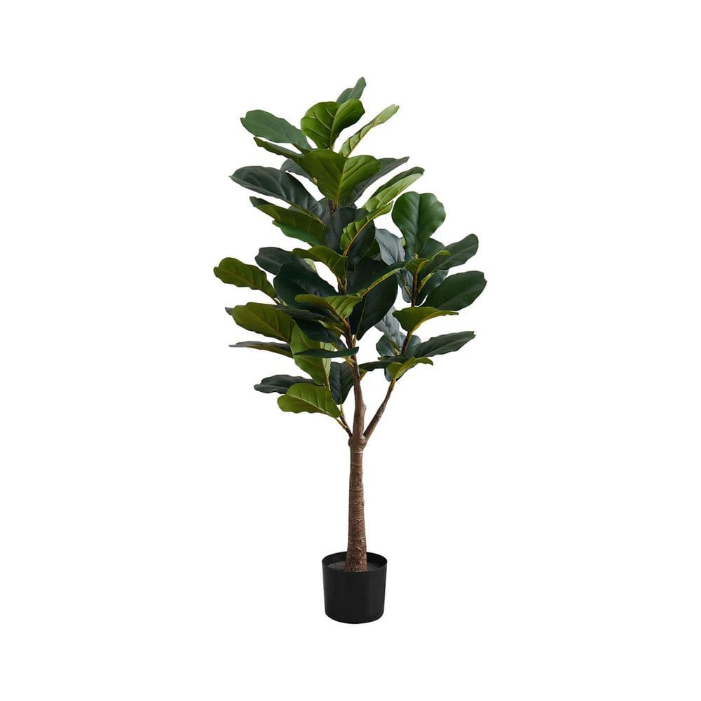 47 in. Fiddle Tree Artificial Plant in Black Pot : Real Touch Indoor Decor price history on PriceWatchPro