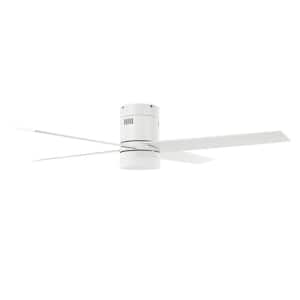 52 in. LED Indoor White Ceiling Fan with Remote