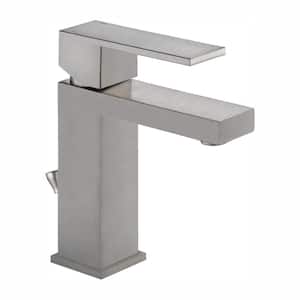 Modern Single Hole Single-Handle Bathroom Faucet in Stainless