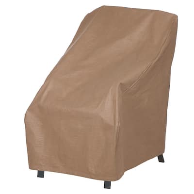 Essential 28 in. W x 35 in. D x 35 in. H Latte High Back Chair Cover