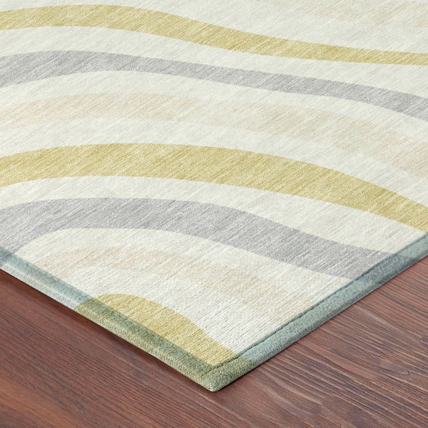 Chantille Machine Washable Indoor/Outdoor Abstract ACN2490 Ivory 5 ft. x 7 ft. 6 in. Area Rug