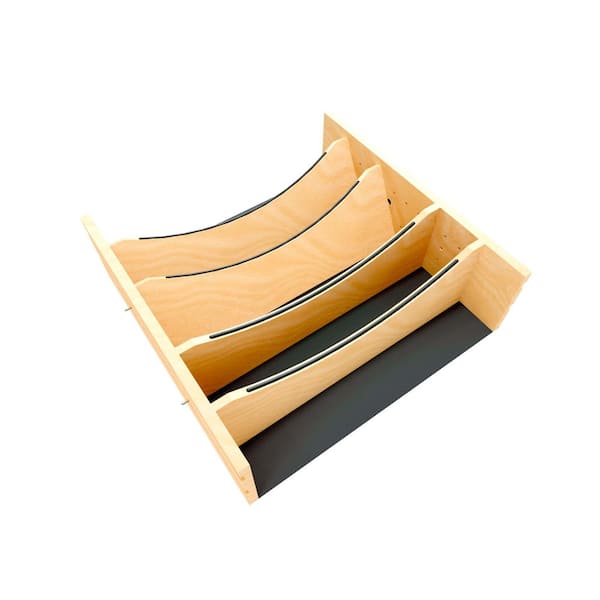 Craftsman Collection Solid Maple Adjustable Deep Drawer Divider Insert w/ Black Accents for 21-24 Base Cabinet Drawers