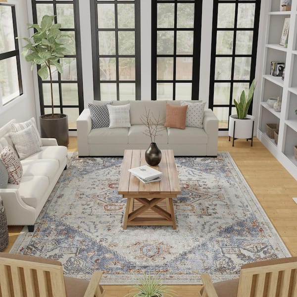 Alsbrooke Bartleigh Cream 9 ft. 10 in. x 12 ft. 10 in. Oriental Polypropylene Area Rug