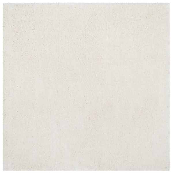 SAFAVIEH Indie Shag Cream 7 ft. x 7 ft. Square Solid Area Rug