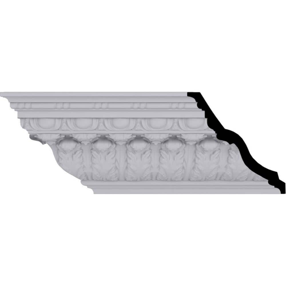 Primed White Polyurethane Acanthus Leaf Crown Moulding Sample