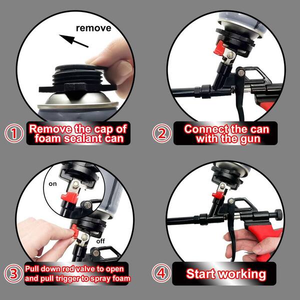 Foam Expanding Gun 2-Pack – Aluminum Alloy Spray Dispenser, Corrosion & Wear Resistant, Ergonomic Design, For Filling, Sealing, Insulating Small Gaps, Works With Professional Size Foam Cans