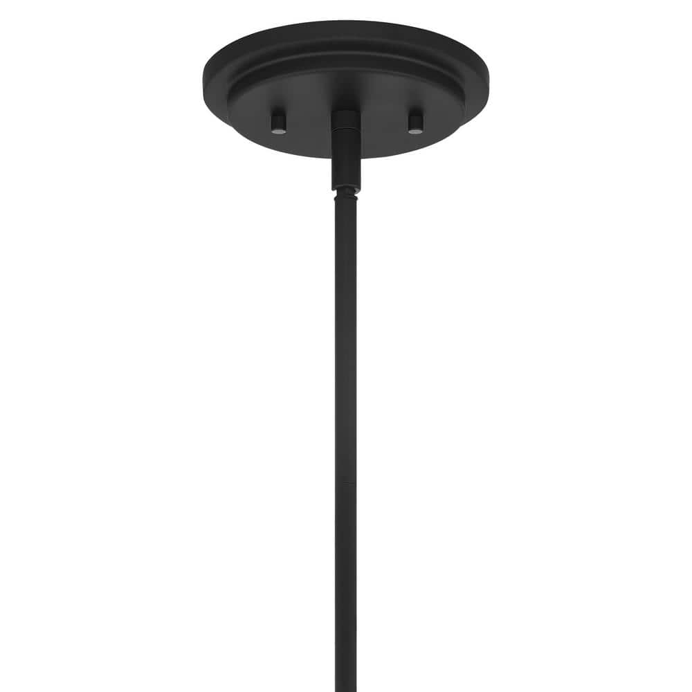 Matte Black Metal Pendant Light with Frosted Glass Globe Shade