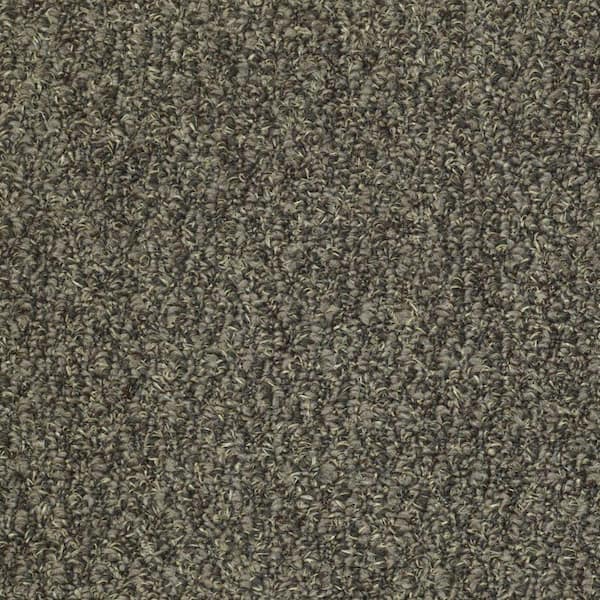 TrafficMaster Isla Vista - Acorn - Brown 14 oz. SD Olefin Berber Installed Carpet