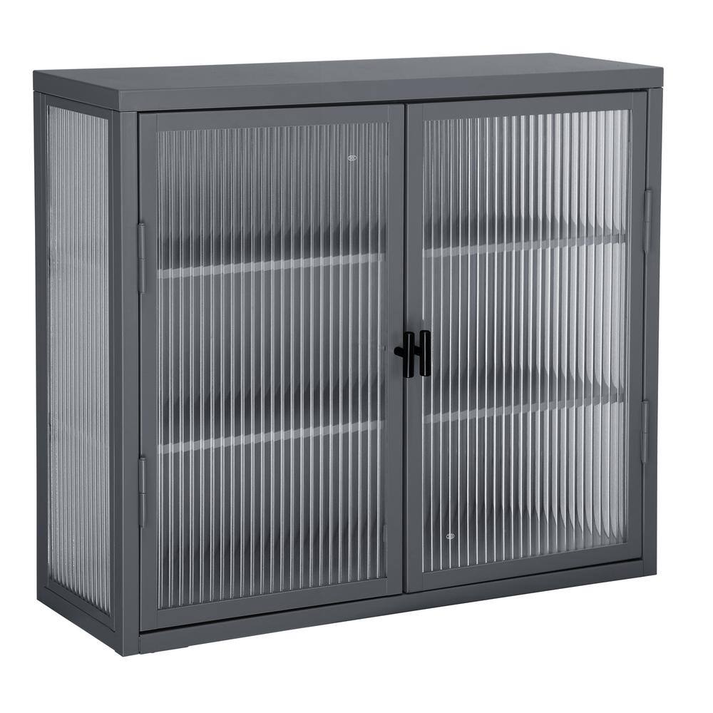 27.60 in. W x 9.10 in. D x 23.60 in. H Glass Door Bathroom Storage Wall Cab