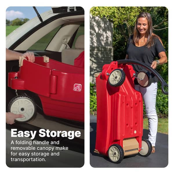 Step2 All Around Canopy 2-Seat Toddler Pull Wagon with Safety