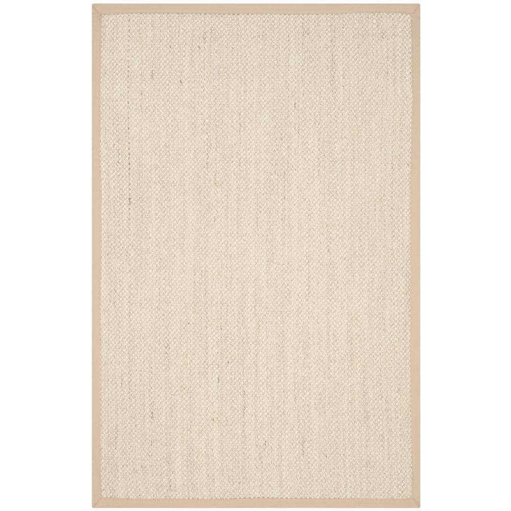 Sleek Marble & Linen 24" Hand-Knotted Rectangular Rug