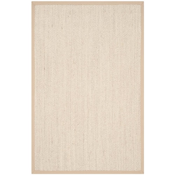 Natural Fiber Marble/Linen Doormat 2 ft. x 3 ft. Border Area Rug
