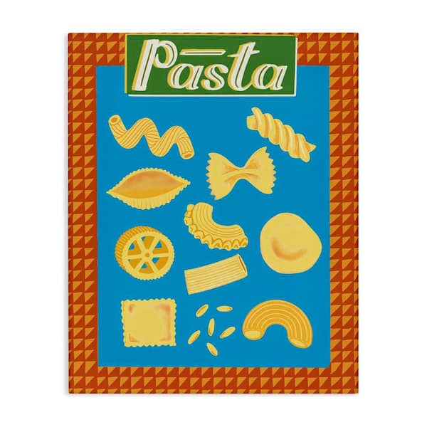 Stupell Industries Vintage Pasta Types by Jo Reid Unframed Food Graphic Art Print 48 in. x 36 in.