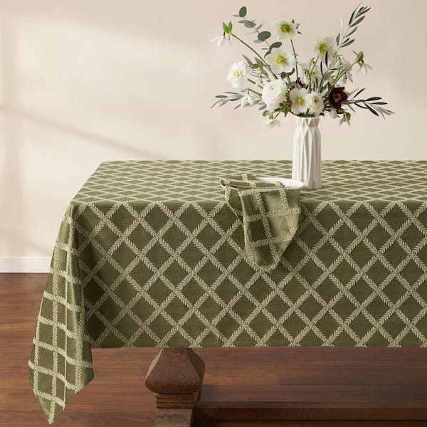 Lenox Laurel Leaf Tablecloth, Loden - 70"W x 86"L