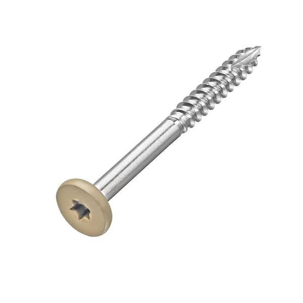 NewTechWood #9 x 1-7/8 in. Stainless Steel Star Drive Pan Head Composite Fascia Screw in Roman Antique (100-Pack)
