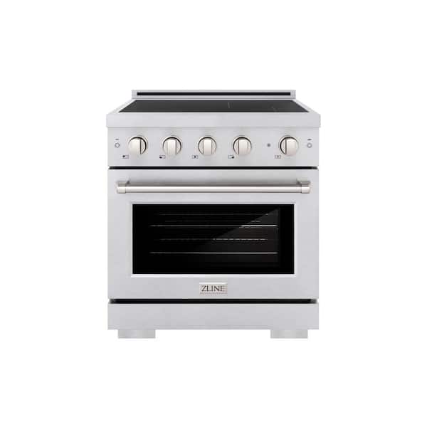 30 in. 4.2 cu. ft. Paramount Induction Range with 4 Element Cooktop and Electric Convection Oven in Satin Stainless