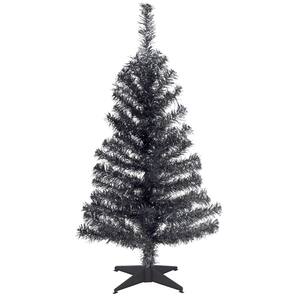 3 ft. Black Tinsel Artificial Christmas Tree
