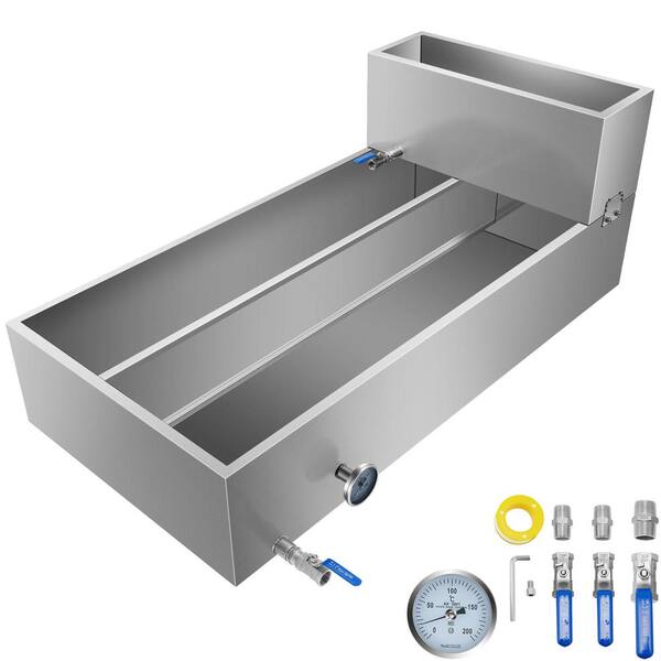 SVOPES 48 x 24 x 19 in. Stainless Steel Maple Syrup Evaporator Pan with Valve, Pan Perfect for Boiling Maple Syrup Cookware Set